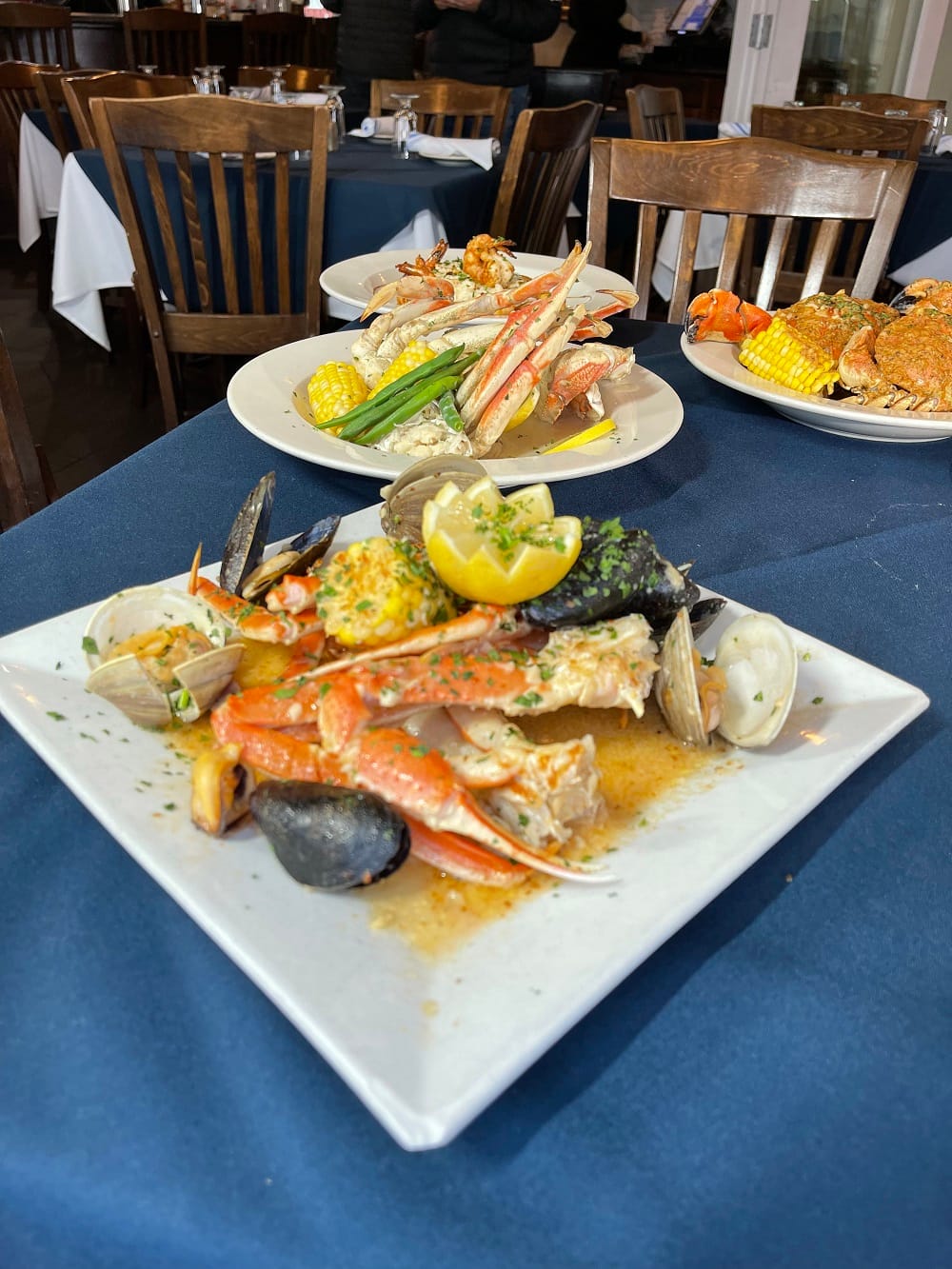 Fresh seafood dish at Cole Dockside restaurant