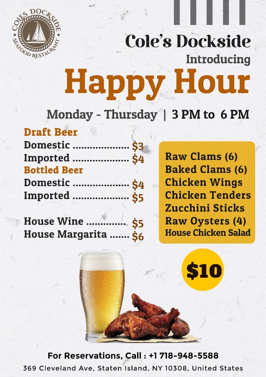Happy Hours Menu