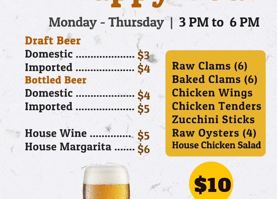 Happy Hours Menu